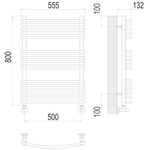 Полотенцесушитель TERMINUS Люкс Марио П16 500х800 NEW УЦ, шт