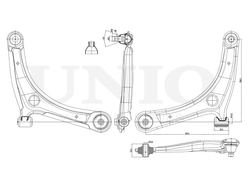 Рычаг подвески продольный передний нижний левый UNIO SSP-40048