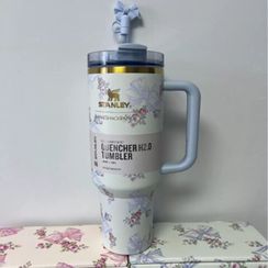 Termos \ Термос Stanley Quencher H2.0 Tumbler Mavi çiçəkli 1.18 L