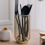 Подставка для столовых приборов H=203мм D=115мм металл, цвет матовое золото