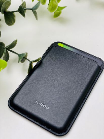 Кожаный чехол - бумажник K-DOO LEATHER WALLET MagSafe черный