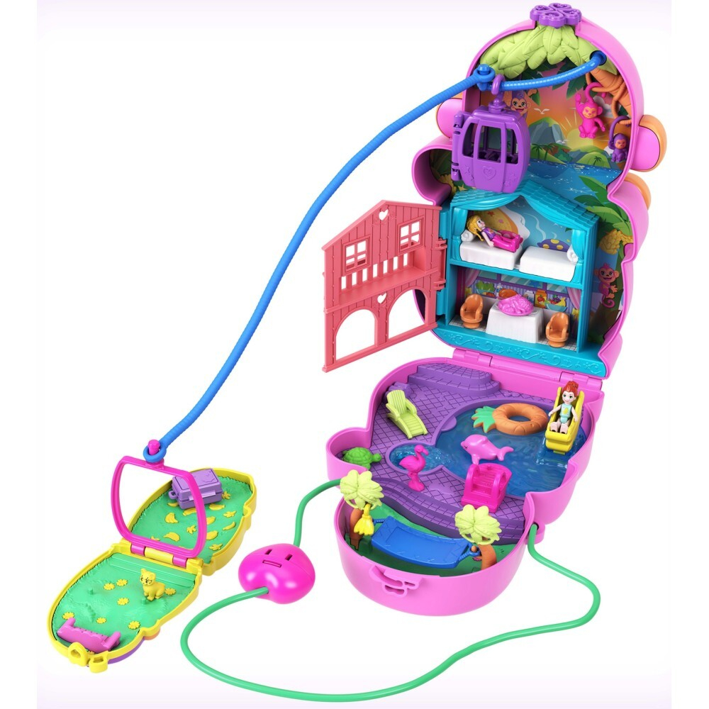 Polly Pocket - Обезьянка Компактная сумка Расширяемый игровой набор HWP04 / артикул   GKJ63 HWP04  / GTIN 194735218004