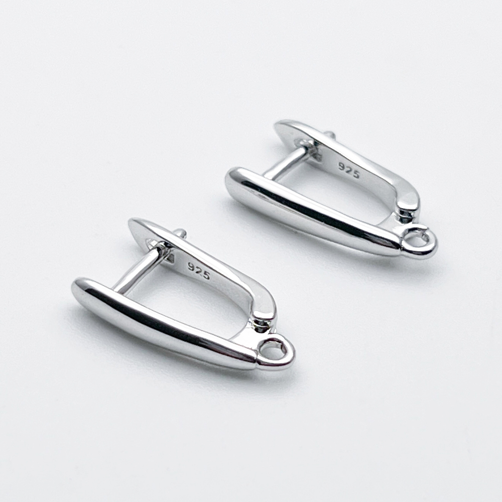 Ювелирные швензы с родиевым покрытием, размер 17*3,5 мм, цена за пару