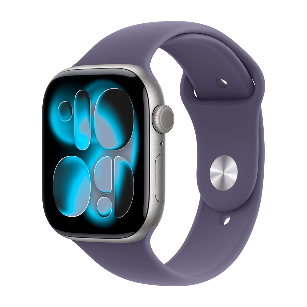 Умные часы Apple Watch Series 11 GPS, 46mm, Space Gray Aluminium Case with Purple Fog Sport Band, S/M