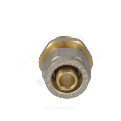 Муфта МП латунь никель обжим Дн 26х3/4" НР ГОСТ 32415-2013 7001 Aquasfera 7001-05