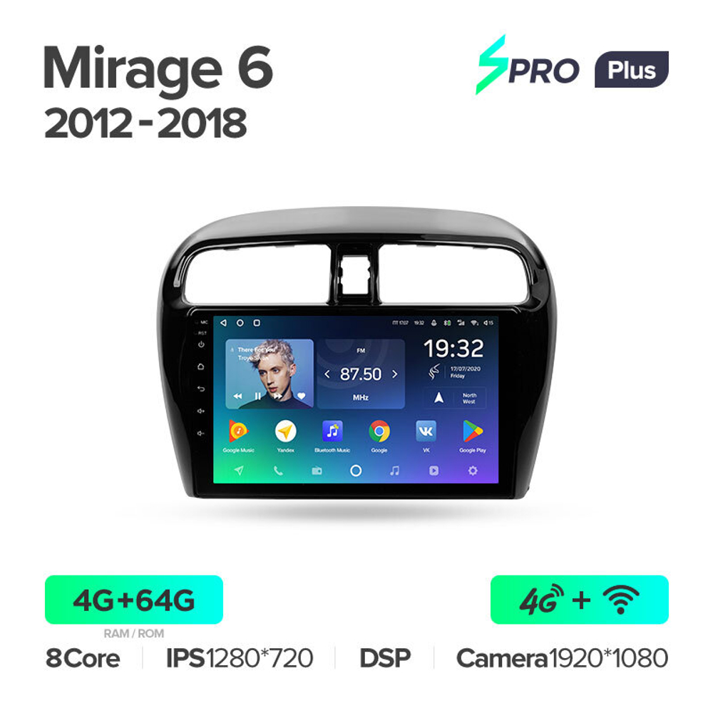 Teyes SPRO Plus 9" для Mitsubishi Mirage 6 2012-2018