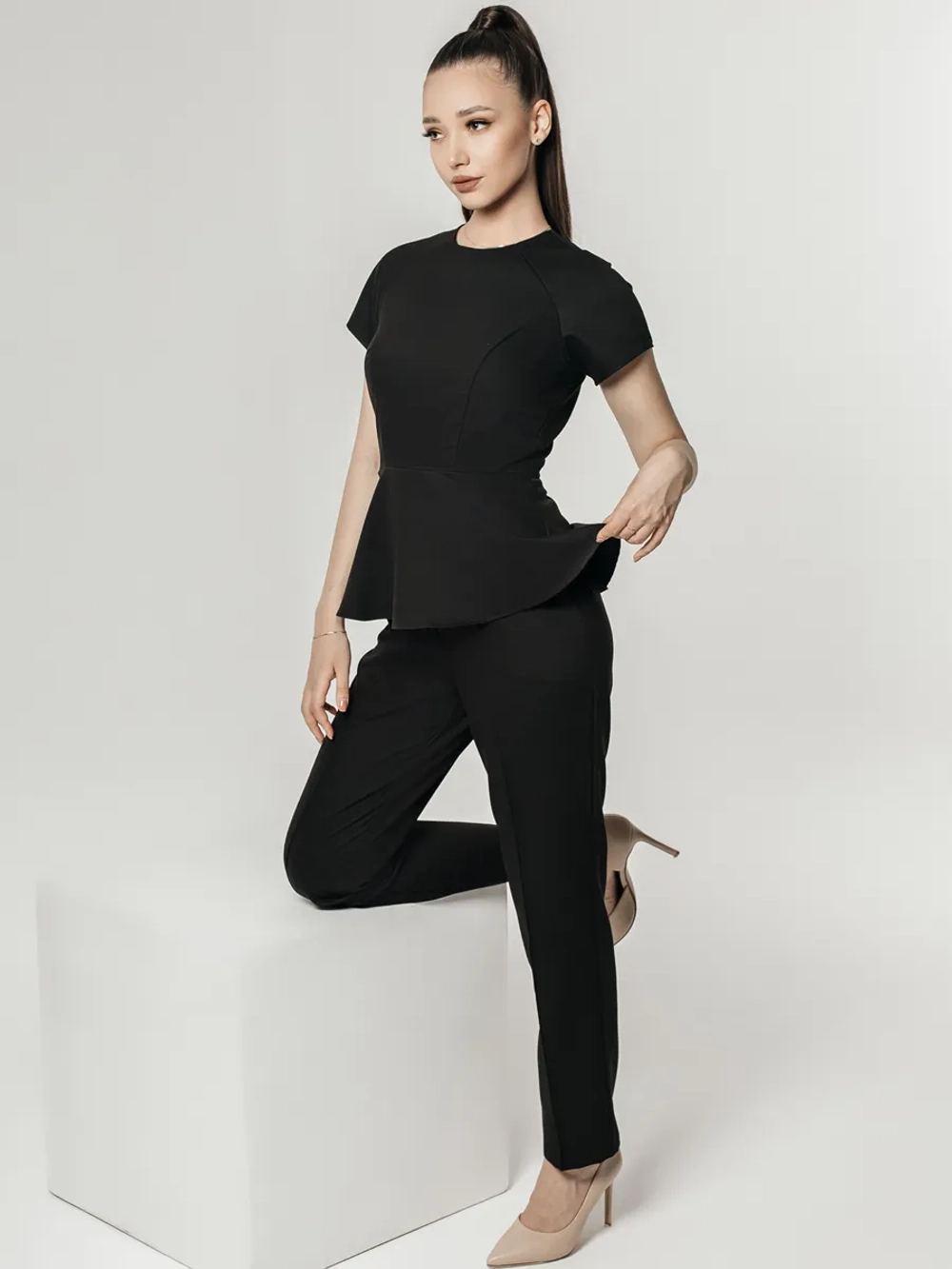 Брюки медицинские черные стрейч