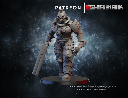 Necromunda Goliath Gang Бандит Голиафа №1 с дубинкой и ружьём миниатюра для dnd, днд, pathfinder, фентези, Настольная игра, НРИ, Варгейм, РПГ