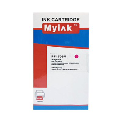 Картридж MyInk, аналог CANON PFI-706M для IPF 8400/8400S/8400SE/9400/9400S Magenta (710 ml)