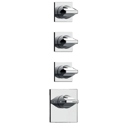 Bossini Apice термостат высокой пропускной способности от 3 до 6 выходов, индивидуальные накладки для горизонтальной или вертикальной установки, внешняя часть