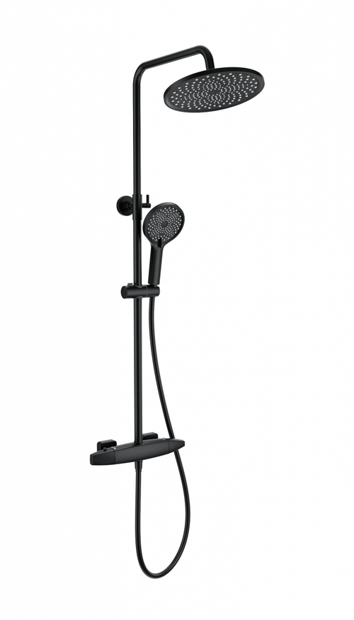 Душевая система с термостатом WONZON & WOGHAND NEO, Черный матовый (WW-B3035-A1-MB)