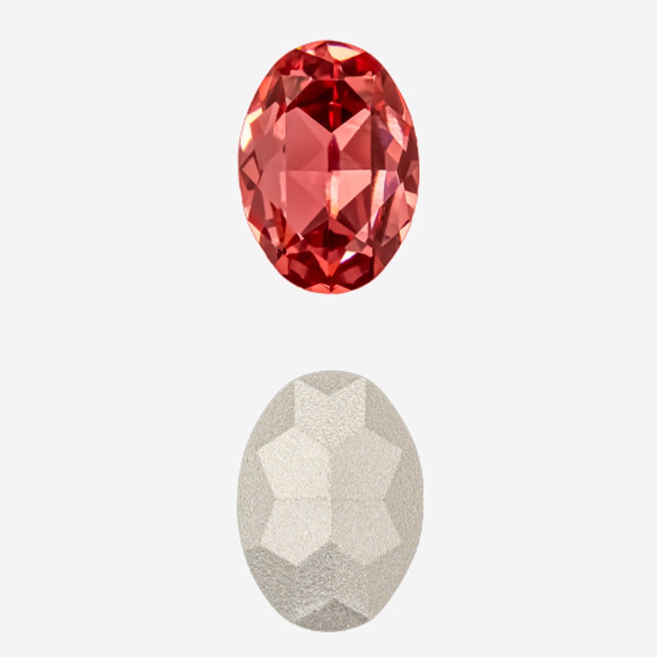 Кристалл Овал (Oval Fancy Stone), оттенок "Падпараджа"/"Padparadsha", 14*10мм