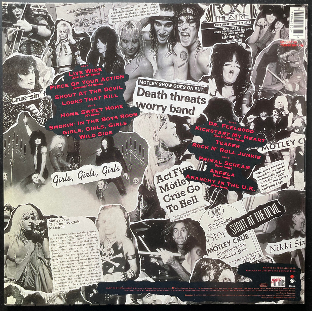 Mötley Crüe ‎– Decade Of Decadence '81-'91 2LP (Германия 1991г.)