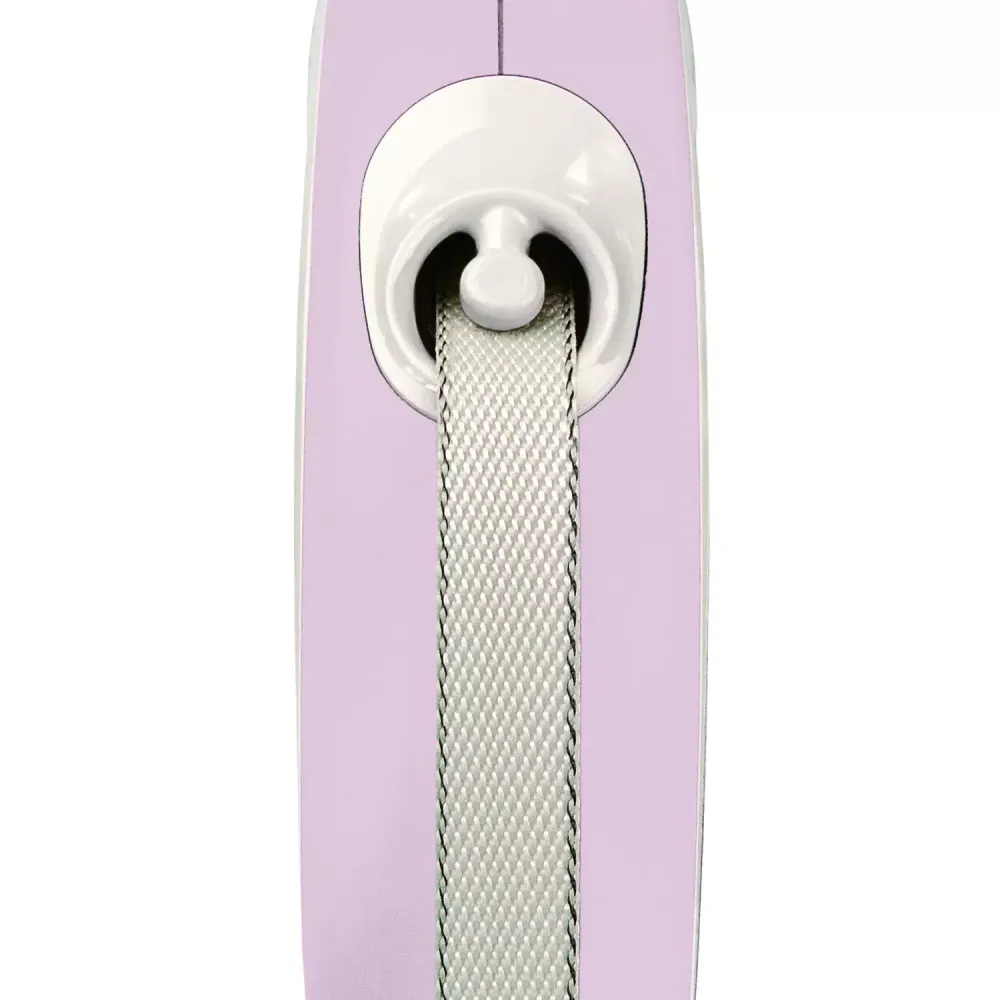 Рулетка flexi NEW LINE Comfort M (до 25 кг) лента 5 м серый/розовый