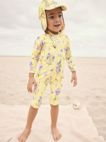 Купальник слитный и кепка в комплекте для девочки Next AB7-030, Светло-желтый