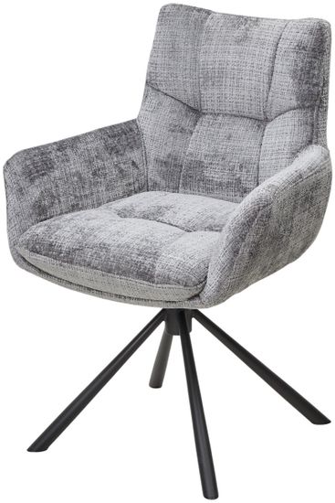 Стул EILAT 360 град. поворот с возвратом, Cremona-95 серый, ткань / Черный