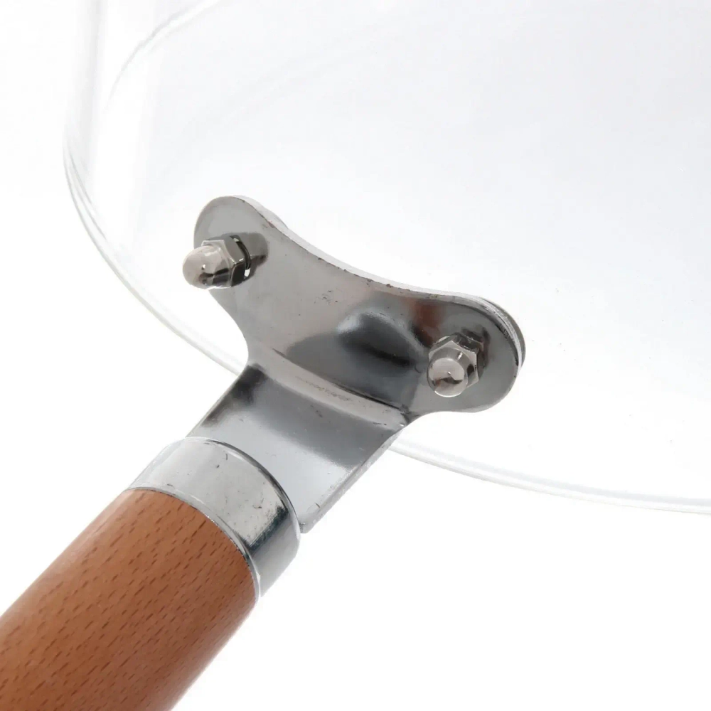 Кастрюля из боросиликатного стекла 2,5л «Хай-Тек» с деревянной ручкой