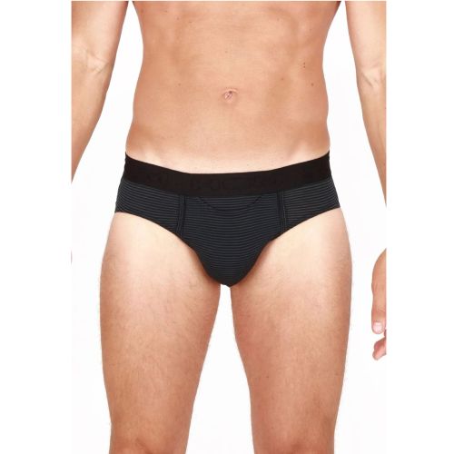 Мужские трусы брифы черные в полоску HOM SIMON Mini Briefs HO1 359852_400004