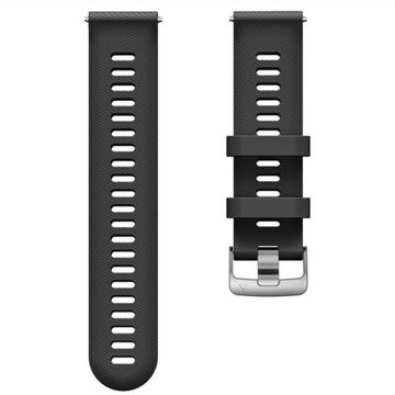 Ремешок 18 мм силиконовый для Garmin Venu 2S, Vivoactive 4S, Forerunner 255S, Forerunner 265S быстросъемный Quick Release (Черный)