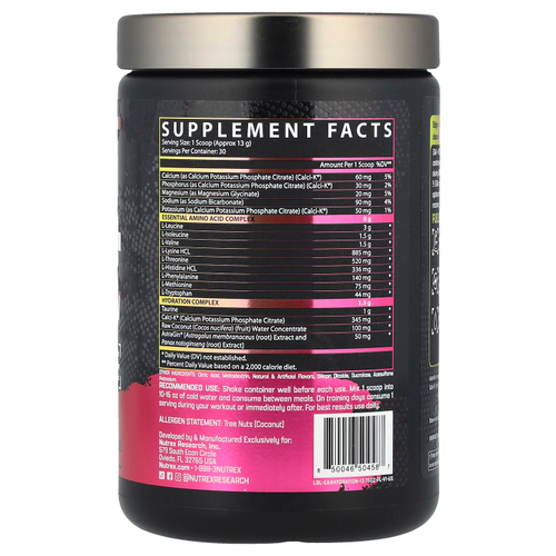 Nutrex Research, EAA + Hydration, розовый лимонад, 390 г (13,76 унции)