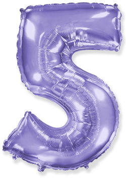 Фиолетовая цифра 5 с гелием