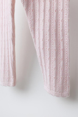 ZARA АЖУРНЫЕ ТРИКОТАЖНЫЕ ЛЕГИНСЫ, ЦВЕТ РОЗОВОГО ДЕРЕВА