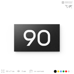 Табличка с номером 90 на дверь квартиры, для офиса, кабинета, аудитории, склада, черная 120х70 мм, Айдентика Технолоджи