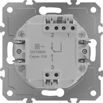 Механизм выключателя В1 с 2-х мест (проходного),  быстрозажимные контакты,  16 A 250 В~,  серия D16