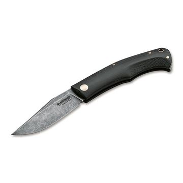 Складной нож Boker 111129 Boxer EDC Black c клинком из стали Böhler M390 Microclean®, рукоять микарта