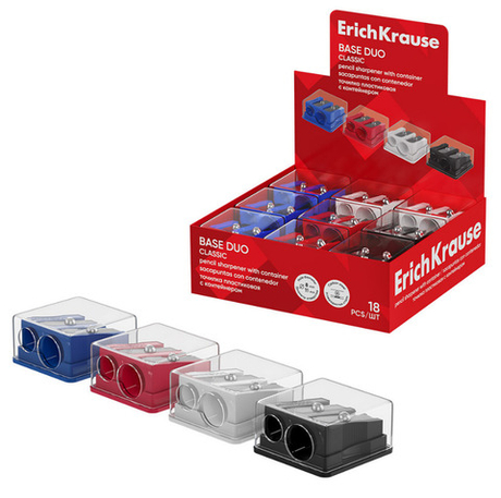 Точилка пластик ЭРИХ КРАУЗЕ Бэйсе дуо классик с контейнером (60082)