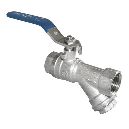 Кран шаровый с фильтром 1/2" в/в ручка,MP-У