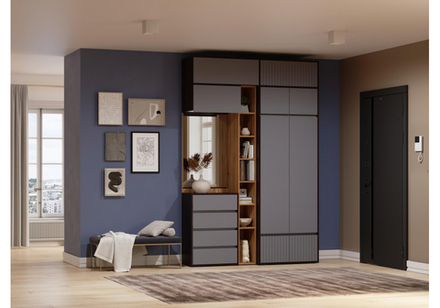 Прихожая Woodville Роут венге, графит софт  5