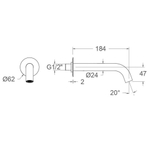 Излив для ванны 19см 16802NM черный