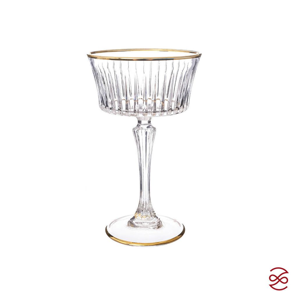 Набор фужеров для шампанского AS Crystal Timeless золотая полоса 260 мл (6 шт)