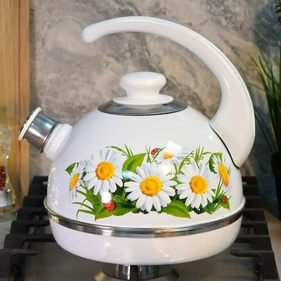 Чайник 3,5л со свистком, консульная ручка, белый "Марианна"