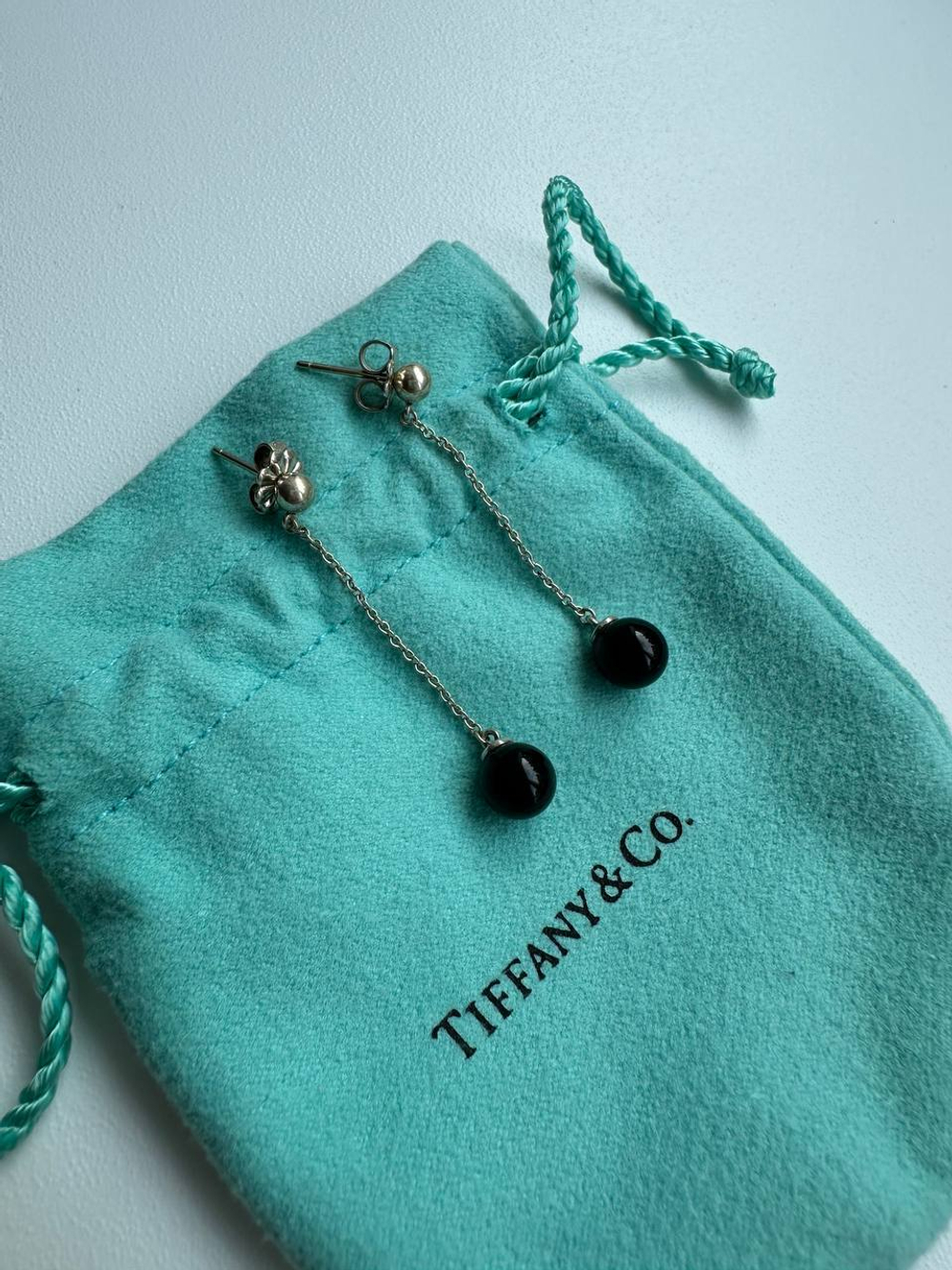 Серьги Tiffany&Co Silver Ziegfeld Drop Earrings Pierced Ear