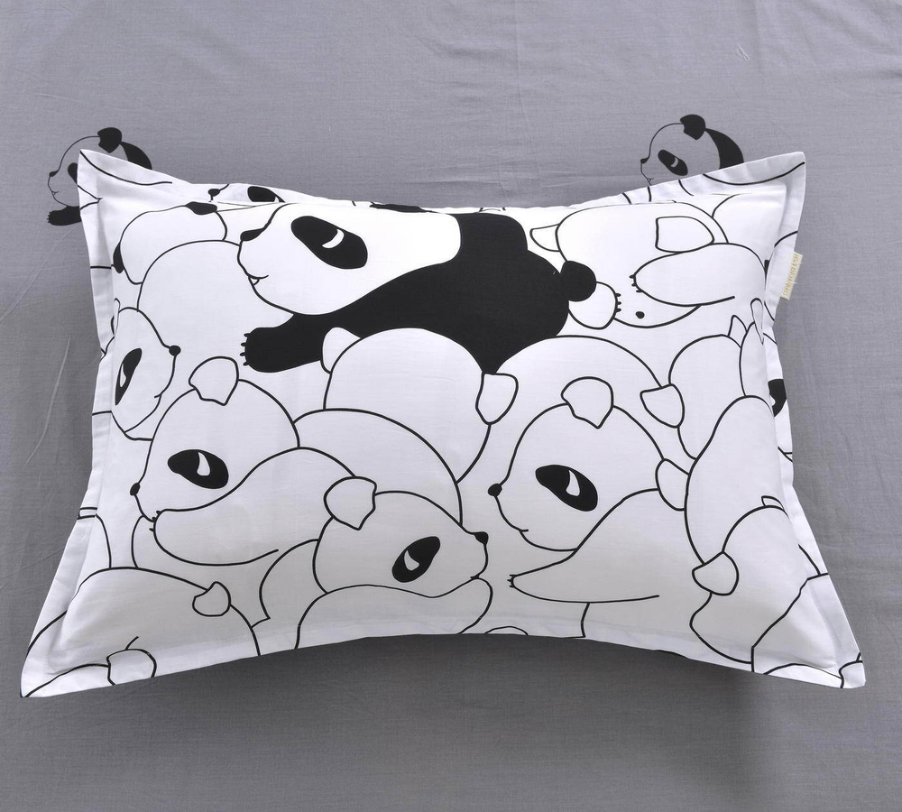 Постельное белье 2 спальное евро Sofi De MarkO Панда белое