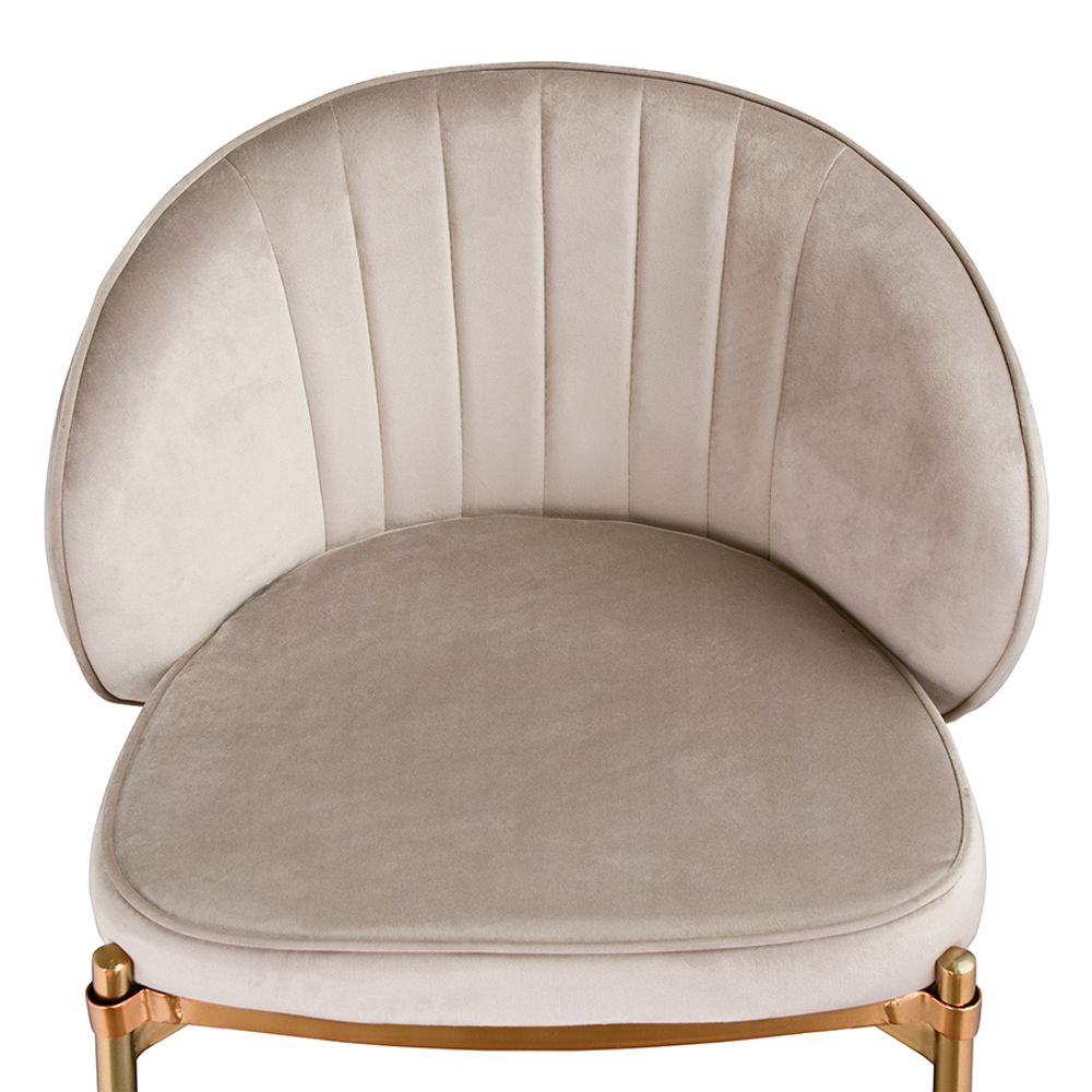 Стул барный Coral, велюр, серо-бежевый