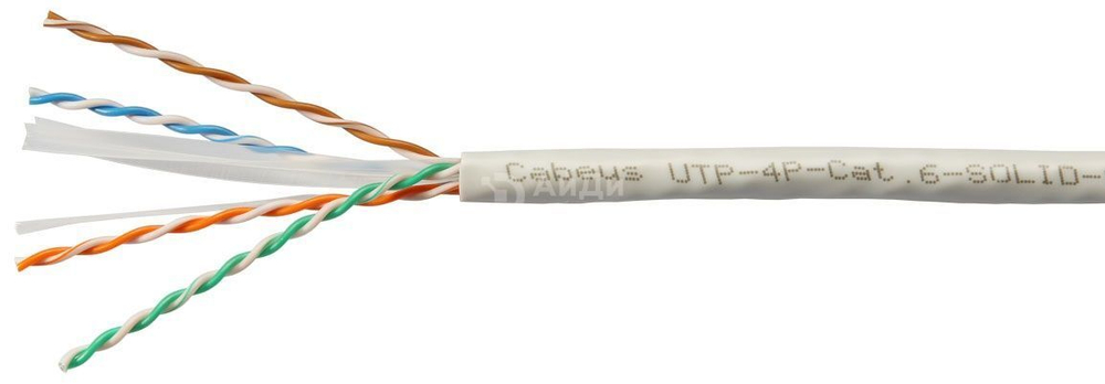 Кабель витая пара Cabeus UTP-4P-Cat.6-SOLID-LSLTx-GY