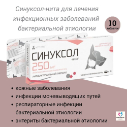 НИТА-ФАРМ Синуксол-нита 500 мг, таблетки, 10 шт. Амоксициллин.