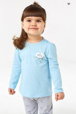 Лонгслив для девочки р.86 Голубой 406-010-191