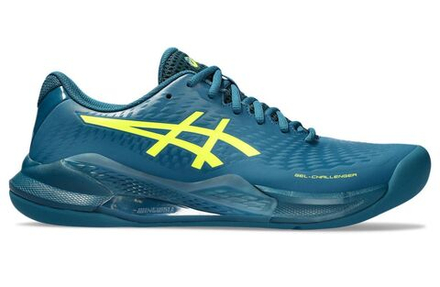 Мужские кроссовки теннисные Asics Gel-Challenger 14 Indoor - restful teal/safety yellow