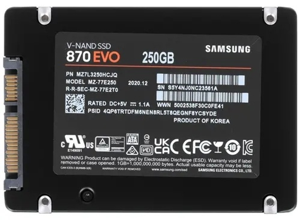 SSD Samsung 870 EVO MZ-77E250BW 250 ГБ