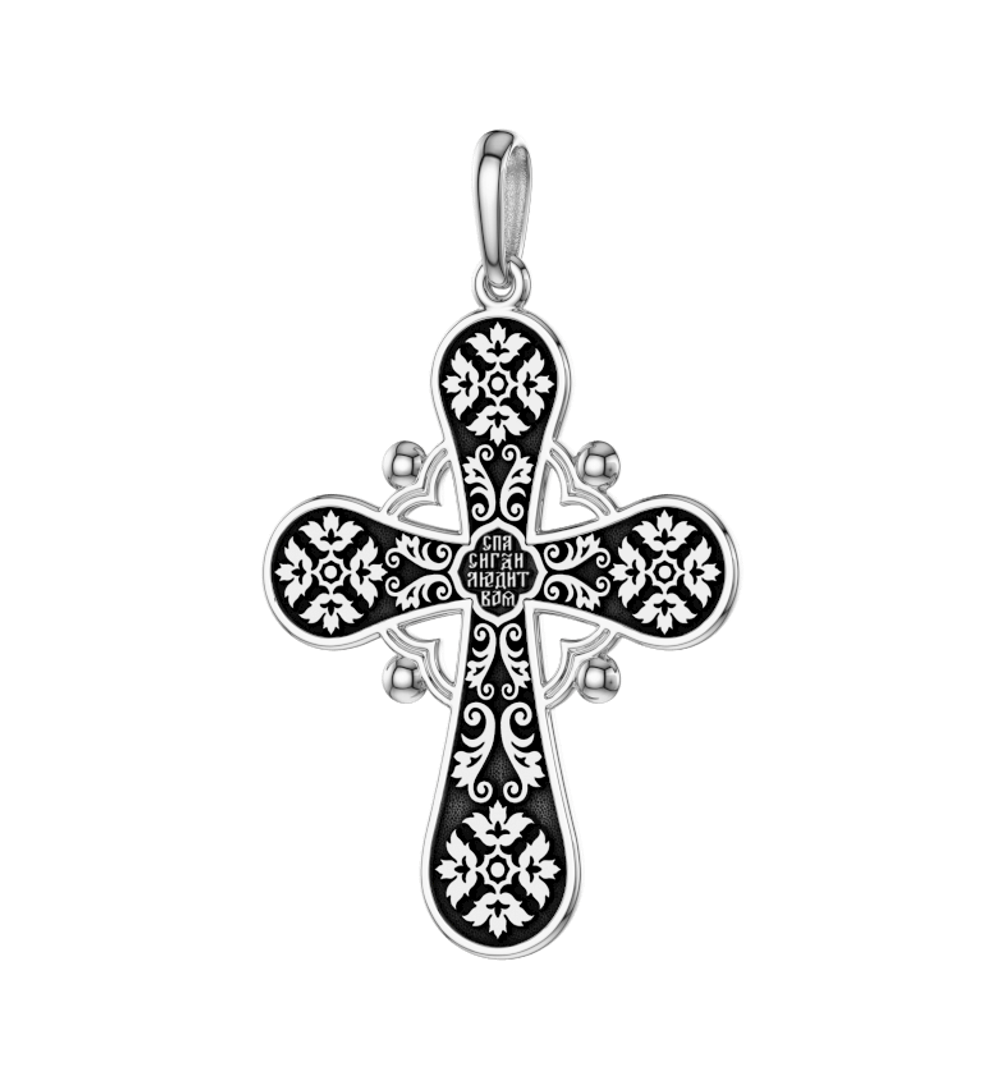 Крест голгофский православный из серебра 925°.