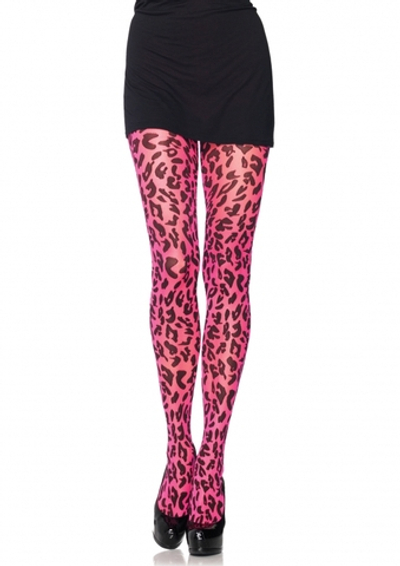 Колготки с узором Розовый Леопард (Размер: S-M-L) (Цвет: розовый леопард)