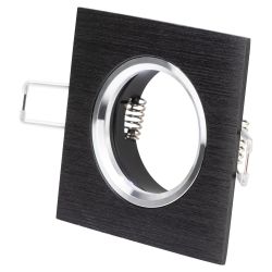 KL57 SL/BK Светильник ЭРА литой алюминевый MR16,12V/220V, 50W серебро/черный | Алюминиевые встраиваемые светильники