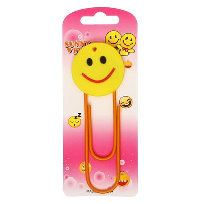 Закладка-скрепка Смайл большая, 11 см