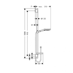 Душевой гарнитур Hansgrohe Raindance Select 120 Unica Set 90см белый/хром 26631400