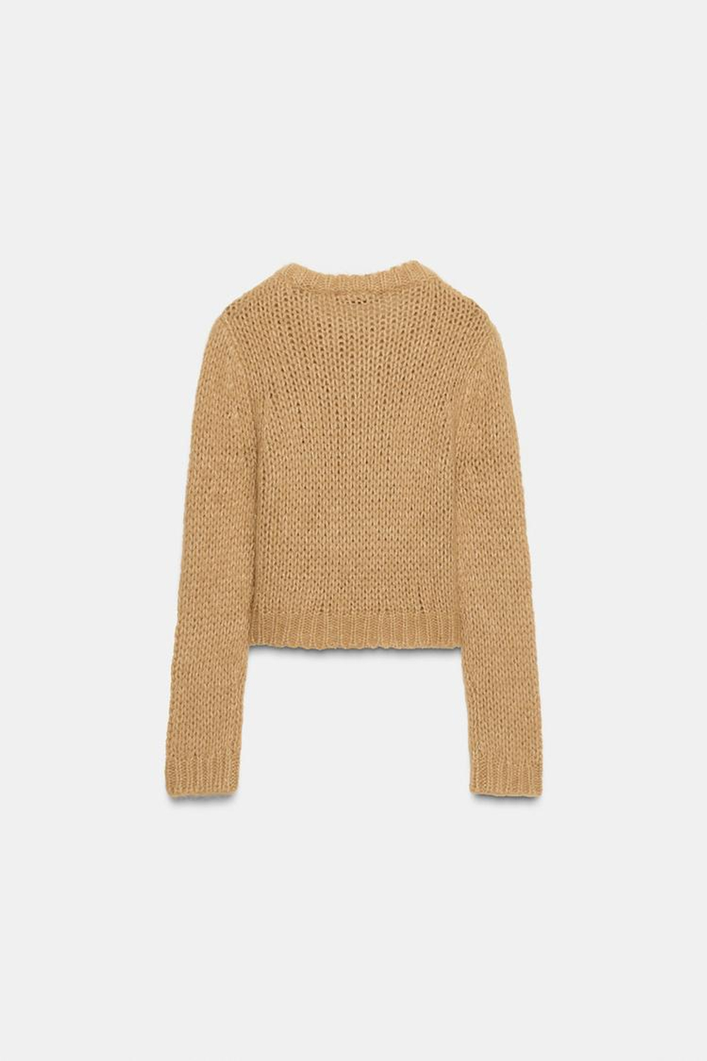 ZARA СВИТЕР ИЗ ТРИКОТАЖА С ЭФФЕКТОМ ВОРСА, РРЫЖЕВАТО-КОРИЧНЕВЫЙ