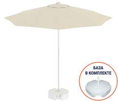 Зонт пляжный с базой на колесах Kiwi Clips&Base, Ø250 см, бежевый